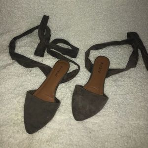 Bamboo Lace Up Ballet Flats